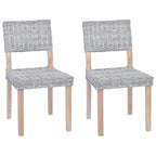 Esszimmerstuhl 2 pcs Kubu Rattan Weiß gewaschen 46 x 55 x 84 cm