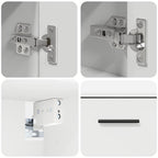Badezimmermöbel-Set mit Regal 2 pcs Weiß Sperrholz und Metall