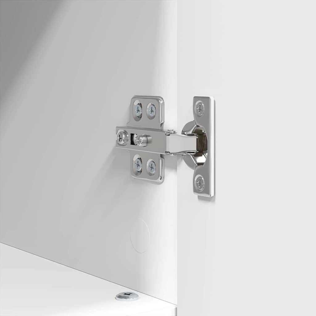 Badezimmermöbel-Set mit Regal 3 pcs Weiß Sperrholz und Metall