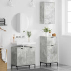 Badezimmermöbel Set mit Regal 3 pcs Betongrau Holzwerkstoff