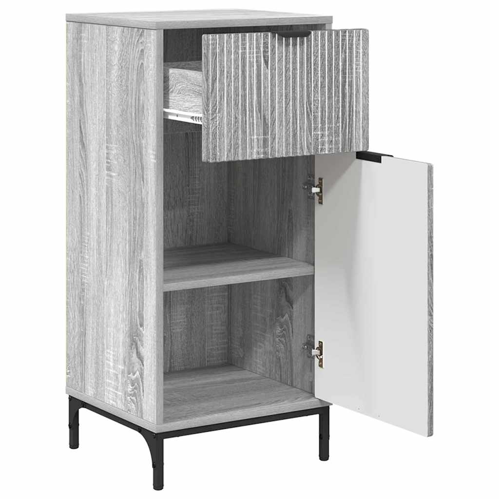 Badezimmermöbel Set mit Regal 3 pcs Grau Sonoma Holzwerkstoff