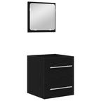 Badezimmermöbel-Set 2 pcs Schwarz Eichen-Optik Holzwerkstoff