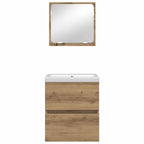 Badezimmermöbel-Set 2 pcs Artisan-Eiche und Weiß Holzwerkstoff