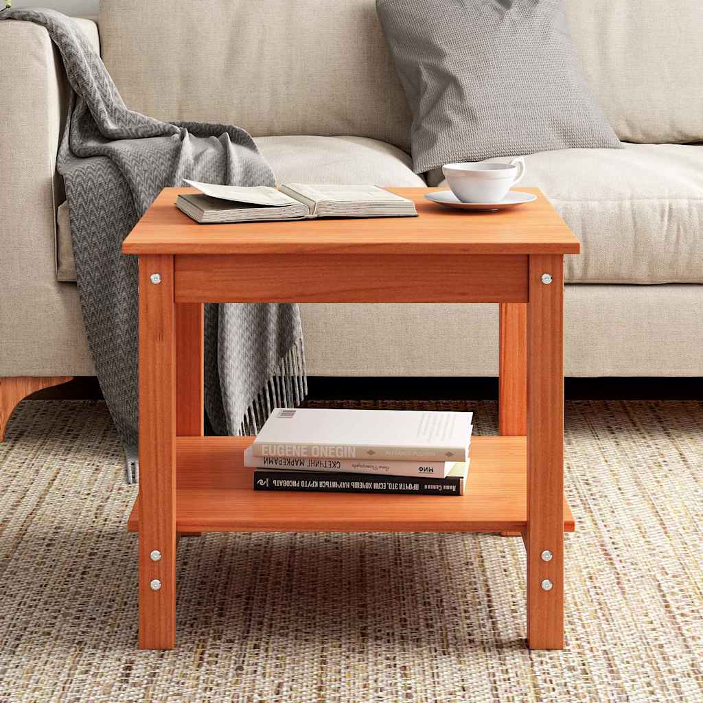 Couchtisch Wachsbraun 50 x 50 x 45 cm Massivholz Kiefer