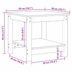 Couchtisch Wachsbraun 50 x 50 x 45 cm Massivholz Kiefer