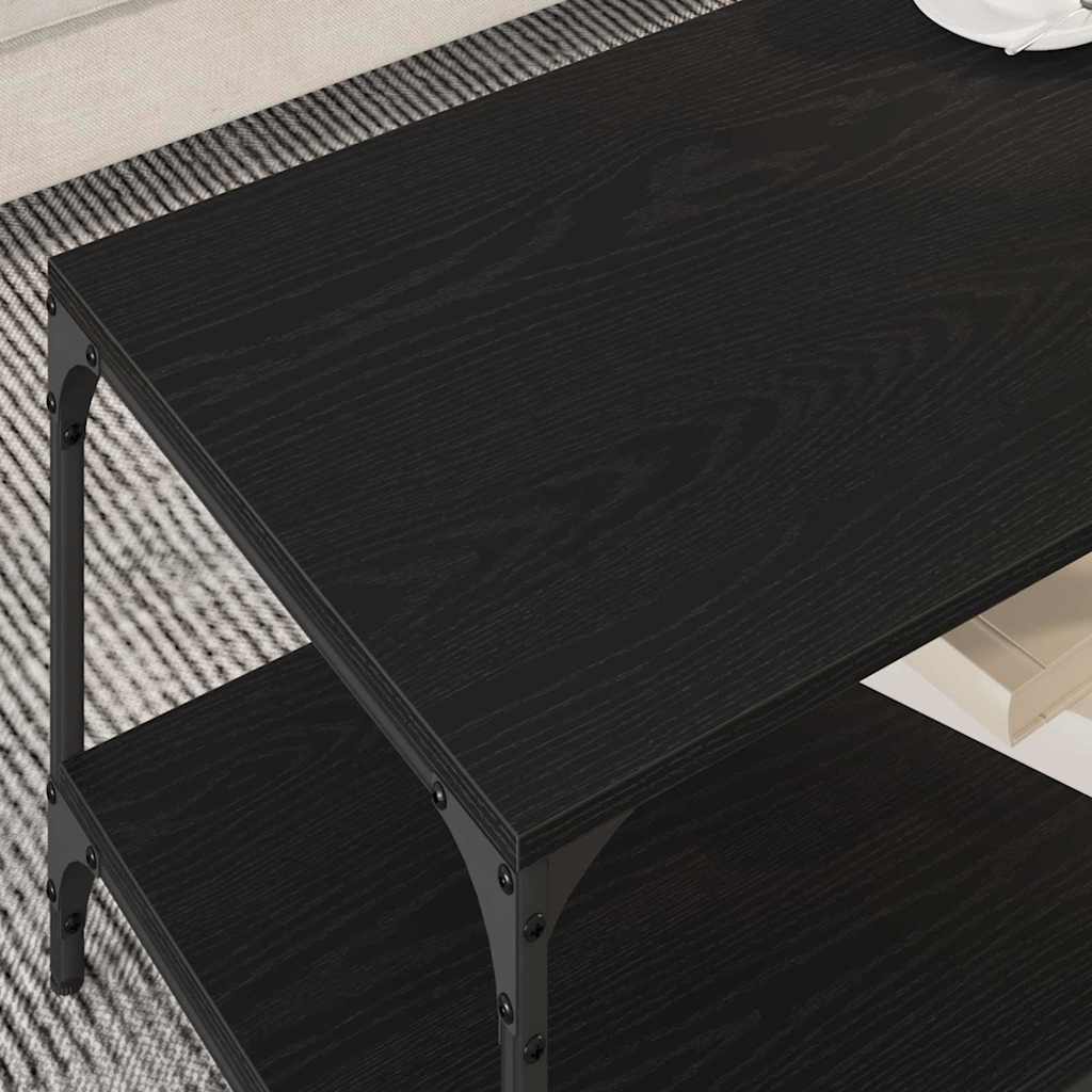 Couchtisch Schwarz Eichen-Optik 82 x 50 x 40 cm Holzwerkstoff