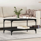 Couchtisch Schwarz Eichen-Optik 82 x 50 x 40 cm Holzwerkstoff