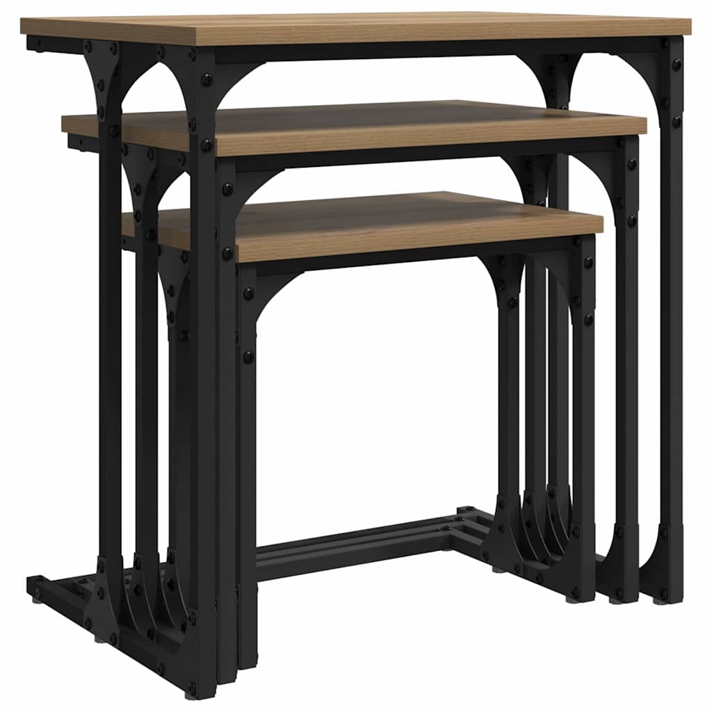 Nesting Couchtisch 3 pcs Artisan-Eiche Holzwerkstoff