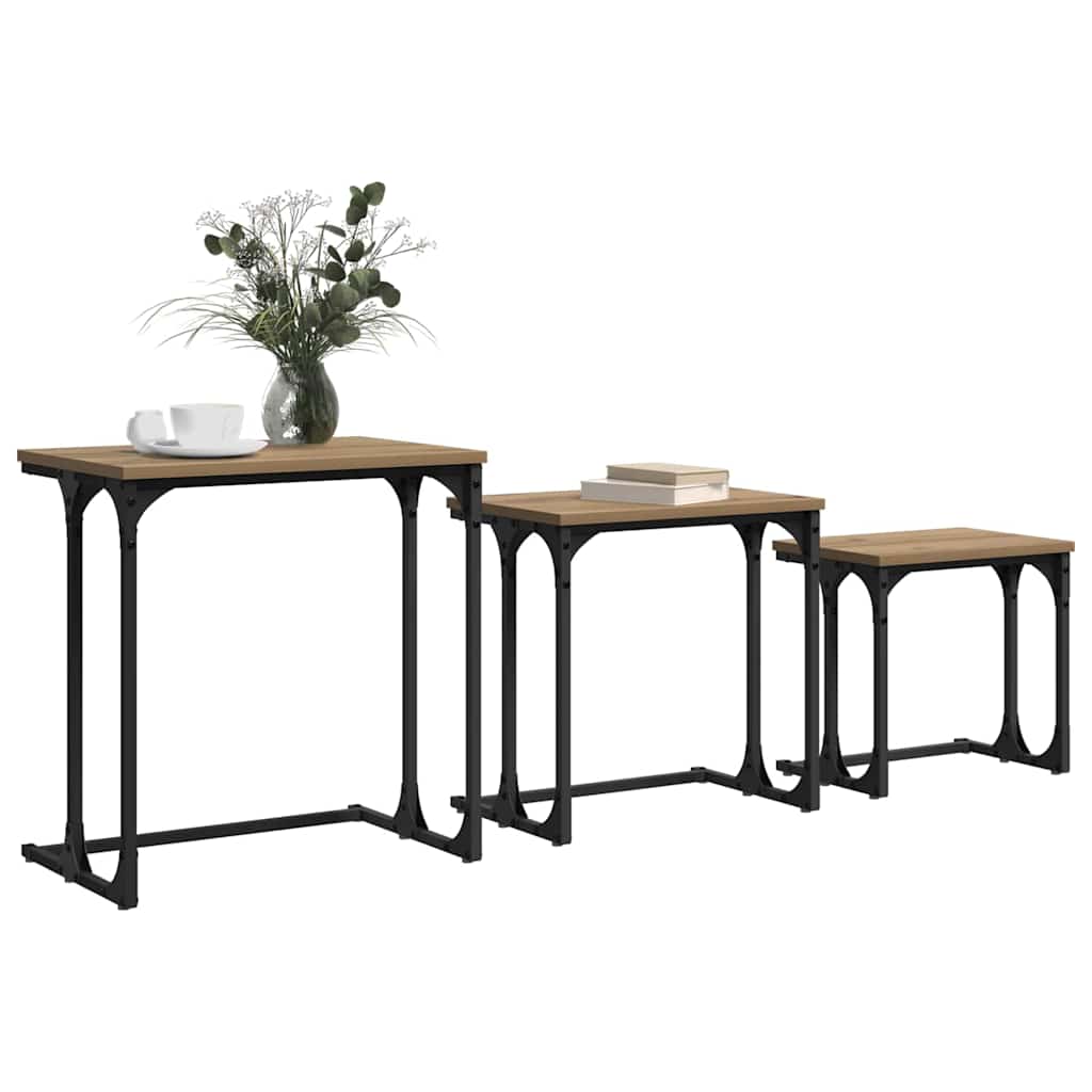 Nesting Couchtisch 3 pcs Artisan-Eiche Holzwerkstoff