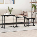 Nesting Couchtisch 3 pcs Schwarz Eichen-Optik Holzwerkstoff