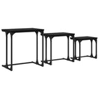 Nesting Couchtisch 3 pcs Schwarz Eichen-Optik Holzwerkstoff