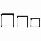 Nesting Couchtisch 3 pcs Schwarz Eichen-Optik Holzwerkstoff
