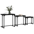 Nesting Couchtisch 3 pcs Schwarz Eichen-Optik Holzwerkstoff