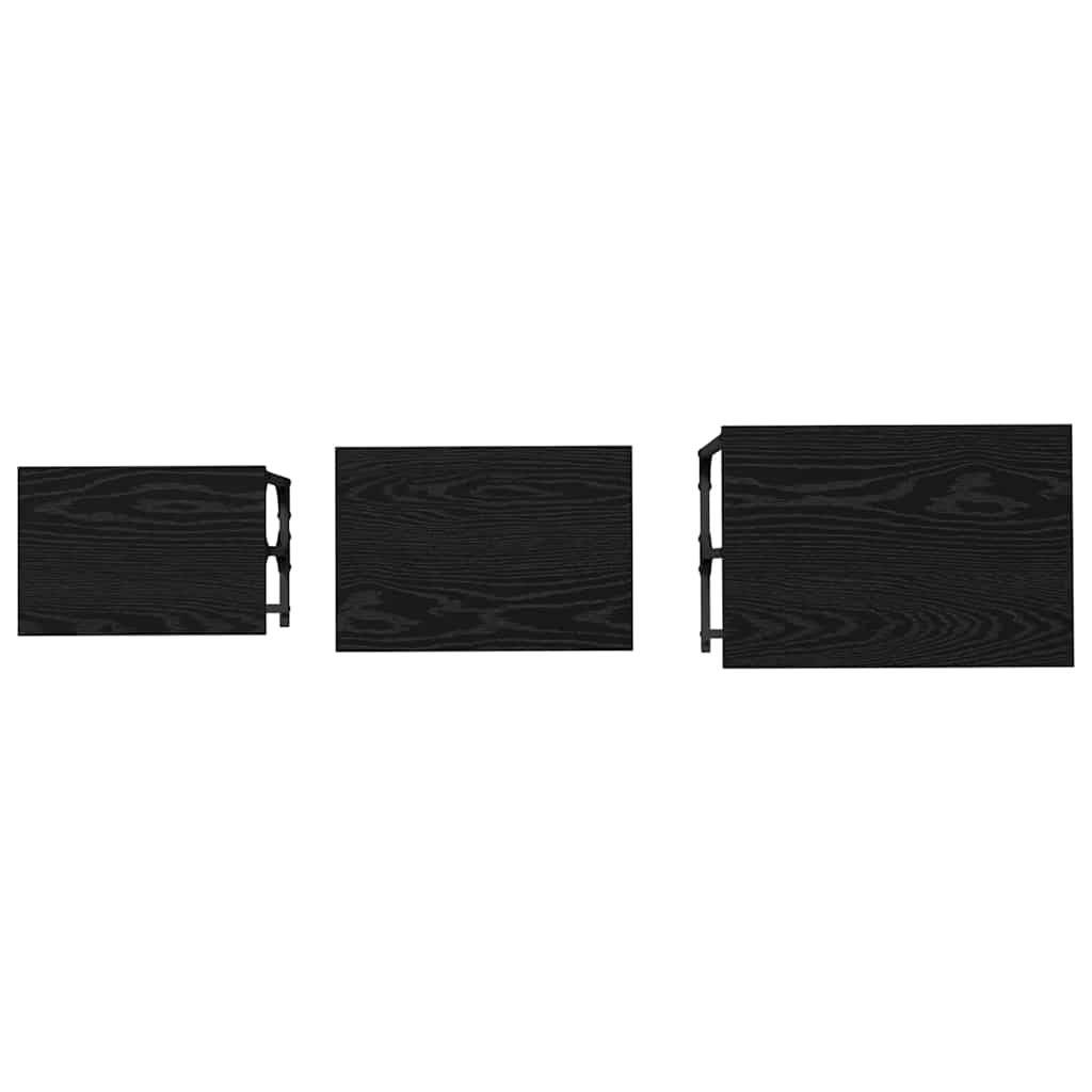 Nesting Couchtisch 3 pcs Schwarz Eichen-Optik Holzwerkstoff