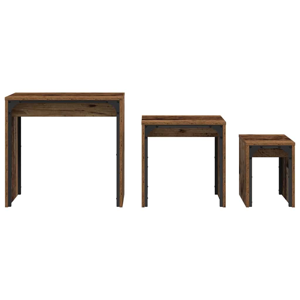 Couchtisch 3 pcs Altholz Holzwerkstoff
