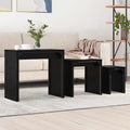 Couchtisch 3 pcs Schwarz Eichen-Optik Holzwerkstoff