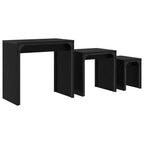 Couchtisch 3 pcs Schwarz Eichen-Optik Holzwerkstoff