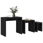 Couchtisch 3 pcs Schwarz Eichen-Optik Holzwerkstoff