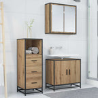 Badezimmermöbel-Set mit Regal Artisan-Eiche 35 x 37,5 x 100 cm
