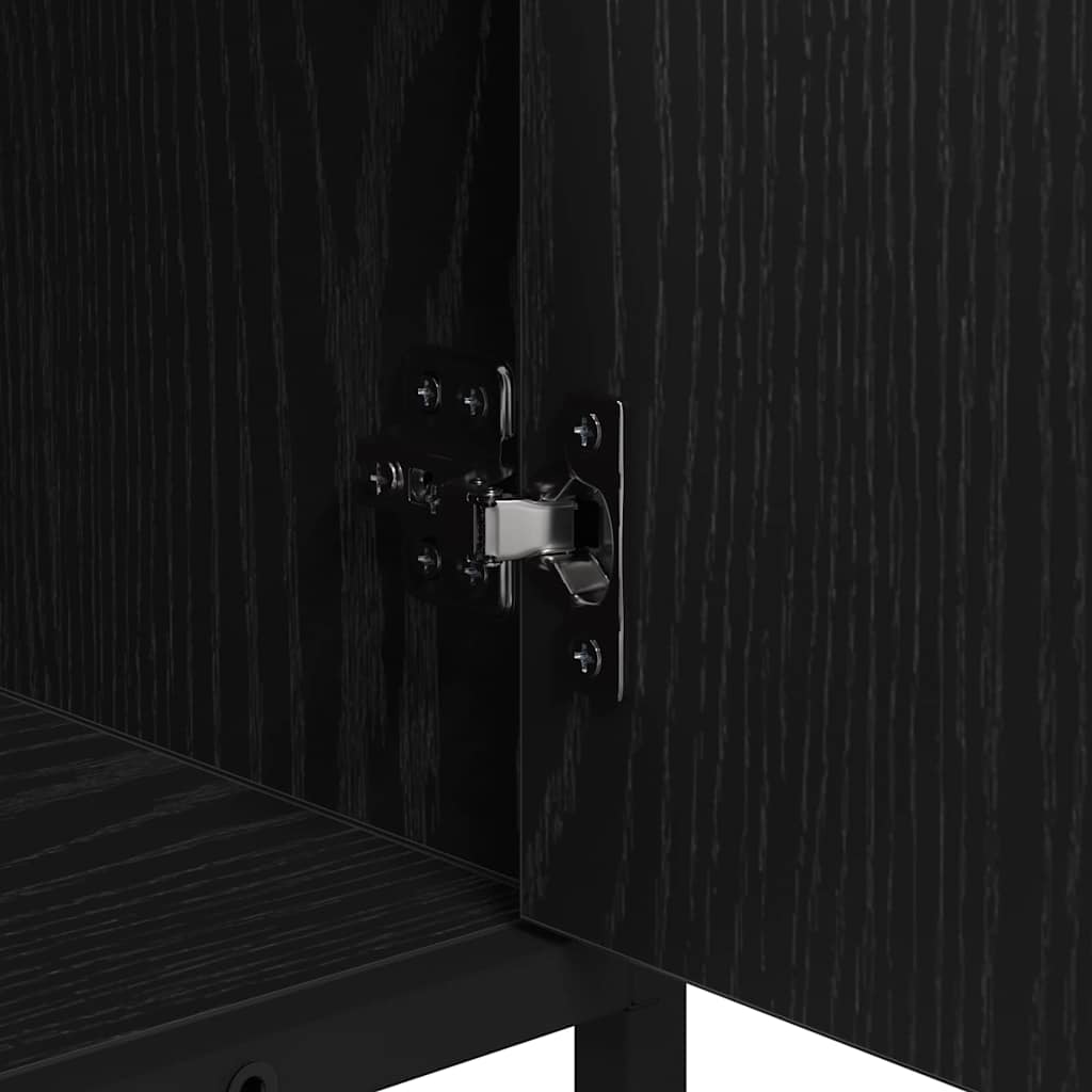 Waschbeckenschrank mit Tür Schwarz Eichen-Optik 65 x 33 x 60 cm