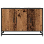 Badezimmerschrank mit Tür Altholz 90 x 33 x 60 cm Holzwerkstoff