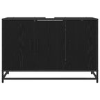 Badezimmerschrank mit Tür Schwarz Eichen-Optik 90 x 33 x 60 cm