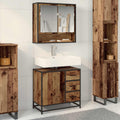 Badezimmerschrank mit Tür Altholz 65 x 33 x 60 cm Holzwerkstoff