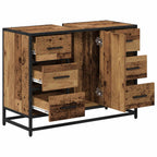 Badezimmerschrank mit Tür Altholz 80 x 33 x 60 cm Holzwerkstoff