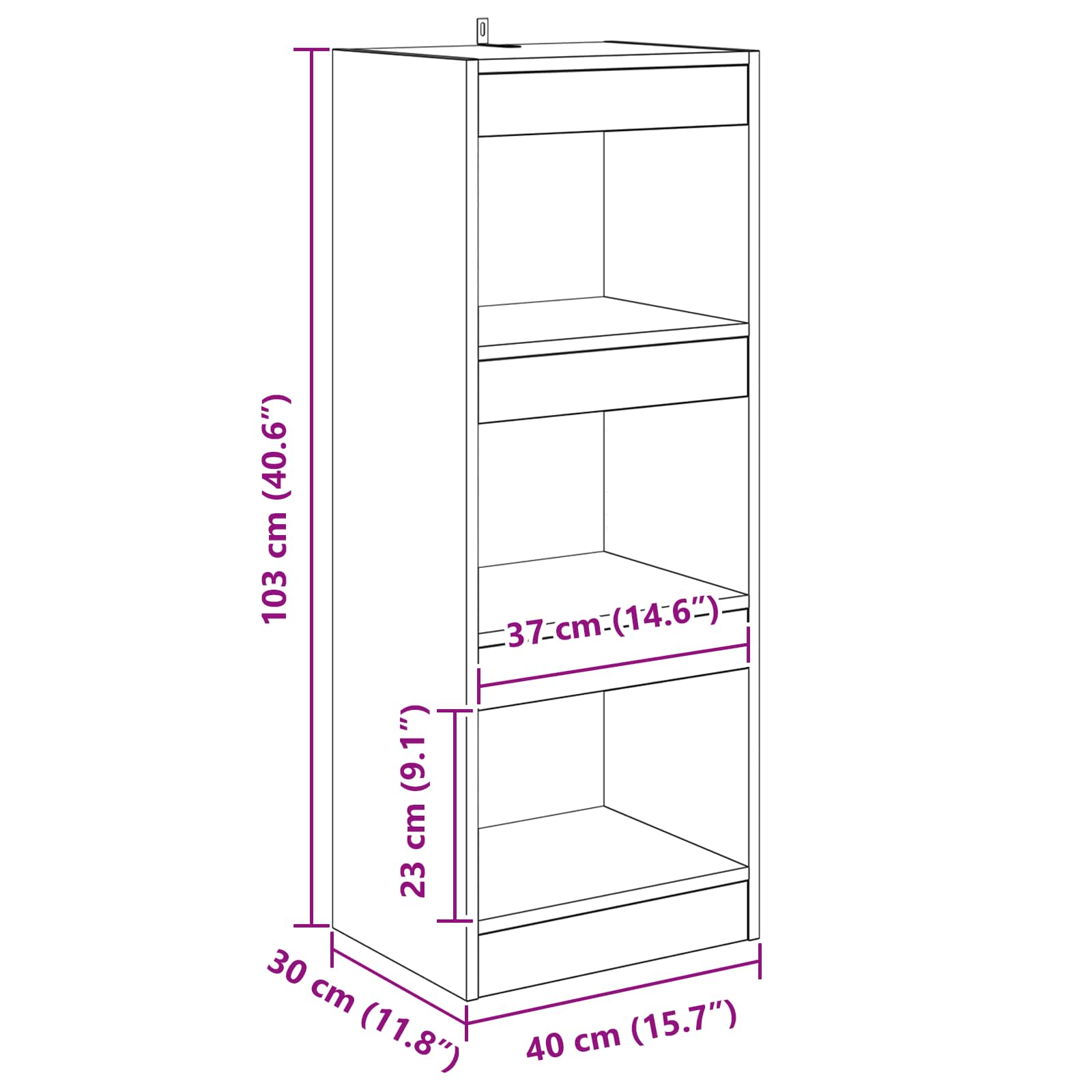 Bücherregal Braun 40 x 30 x 103 cm Holzwerkstoff