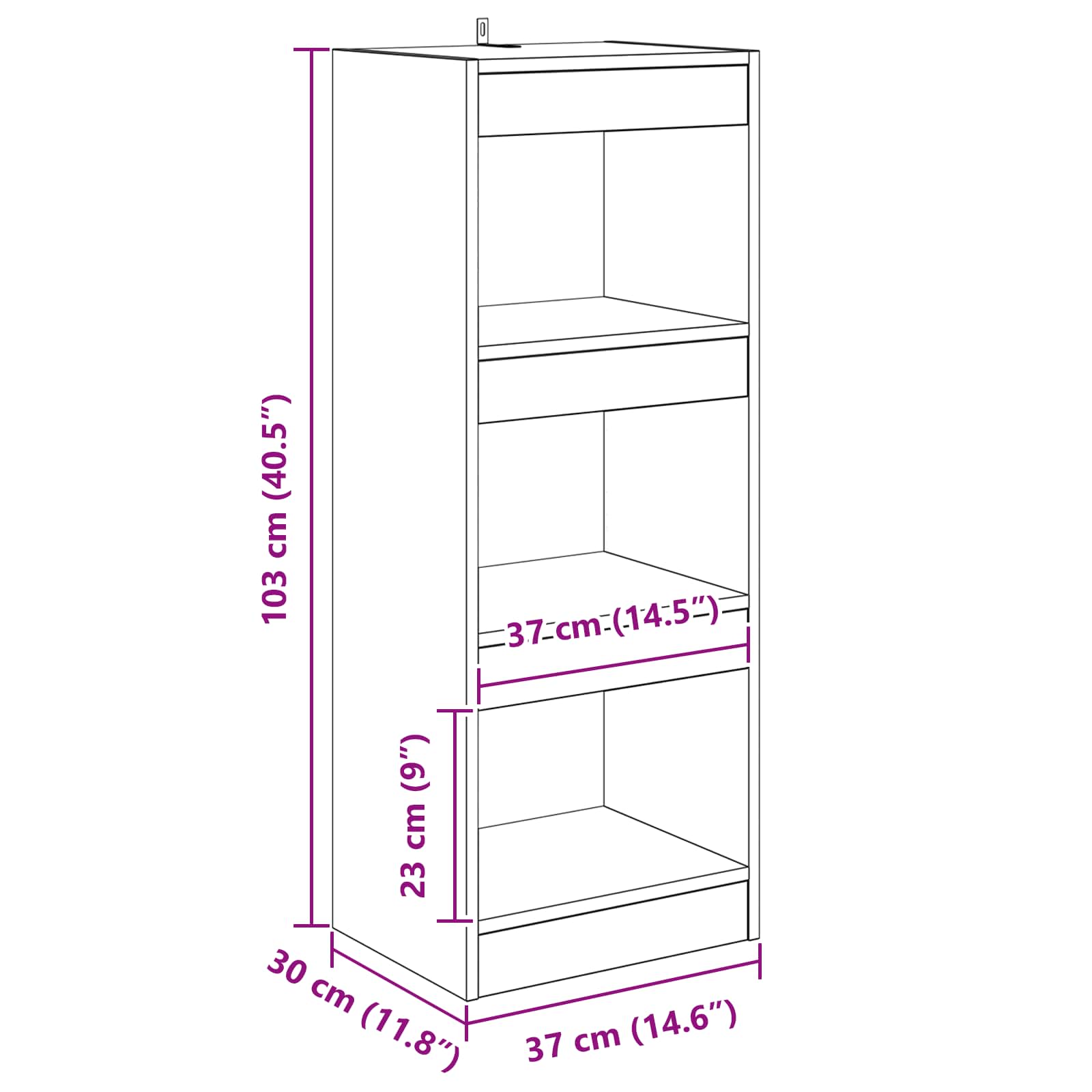 Bücherregal Braun 37 x 30 x 103 cm Holzwerkstoff