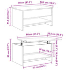 Couchtisch Altholz 80 x 50,5 x 41,5 cm Holzwerkstoff