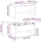 Couchtisch Schwarz Eichen-Optik 102 x 50,5 x 46,5 cm