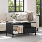Couchtisch Schwarz Eichen-Optik 90 x 49 x 45 cm Holzwerkstoff