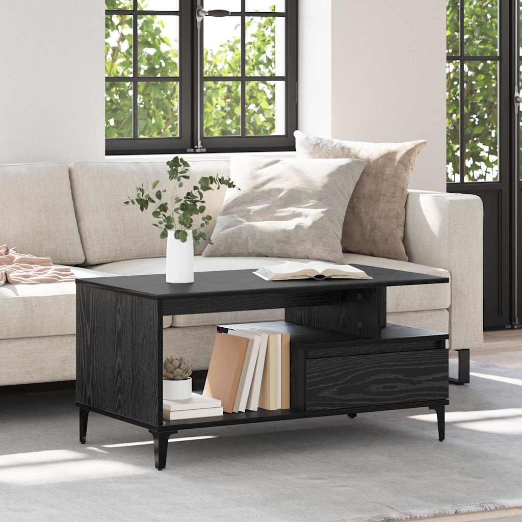Couchtisch Schwarz Eichen-Optik 90 x 49 x 45 cm Holzwerkstoff