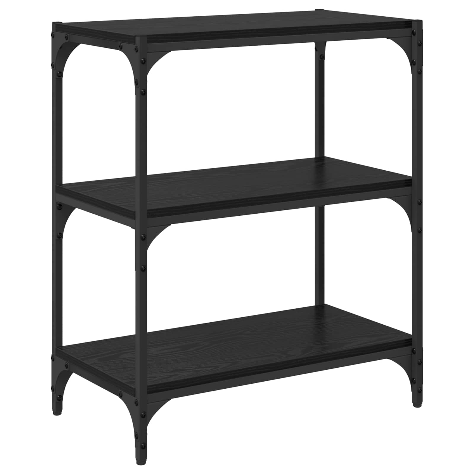 Bücherregal Schwarz Eichen-Optik 60 x 33 x 70,5 cm