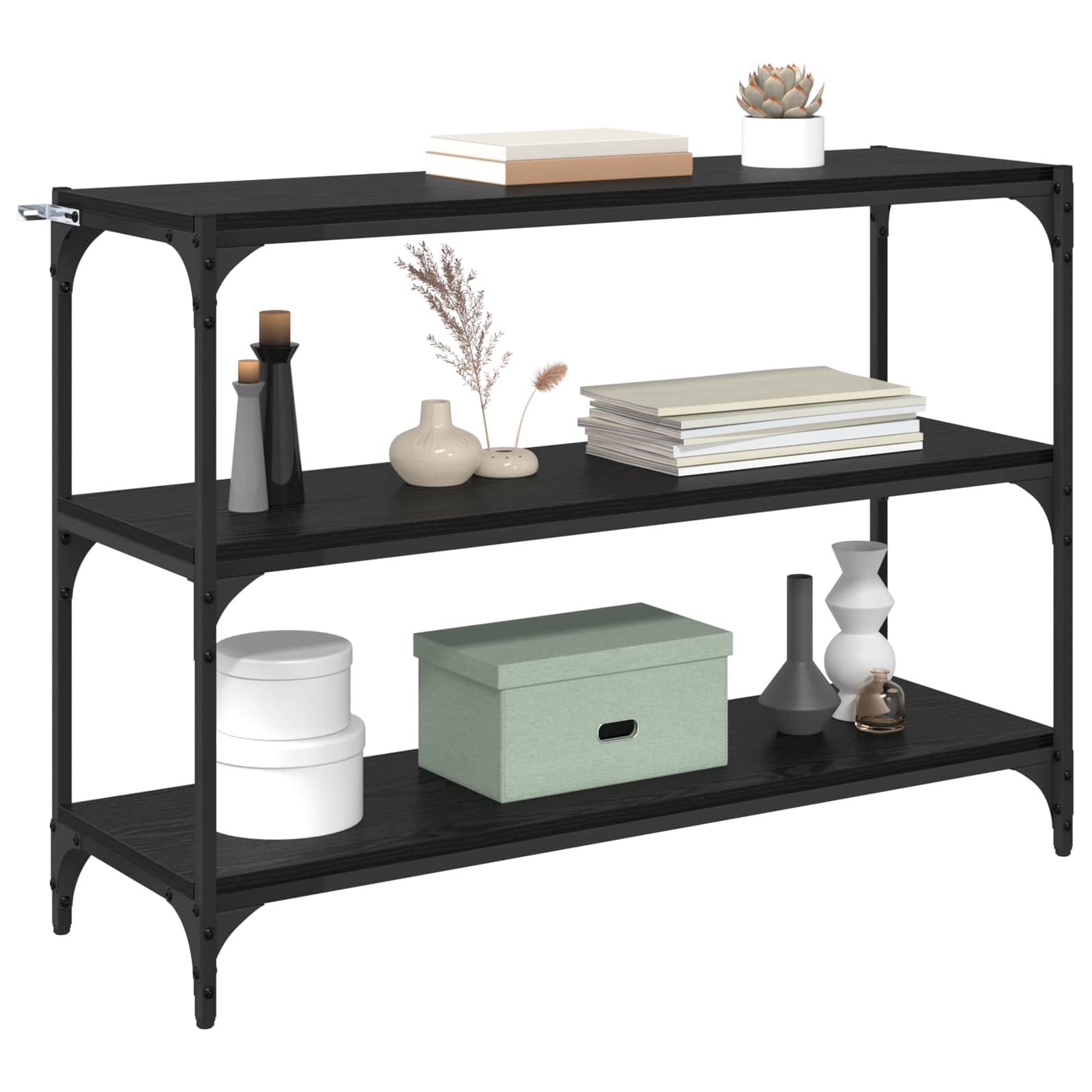 Bücherregal Schwarz Eichen-Optik 100 x 33 x 70,5 cm
