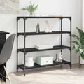 Bücherregal Schwarz Eichen-Optik 100 x 33 x 100 cm