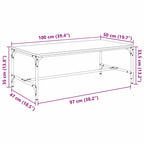 Couchtisch Schwarz Eichen-Optik 100 x 50 x 35 cm Holzwerkstoff