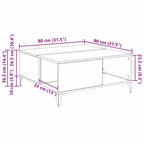 Couchtisch Artisan-Eiche 80 x 80 x 36,5 cm Holzwerkstoff