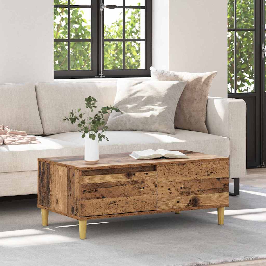 Couchtisch mit Schubladen Altholz 90 x 50 x 35 cm Holzwerkstoff