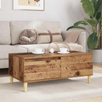 Couchtisch mit Schubladen Altholz 90 x 50 x 35 cm Holzwerkstoff