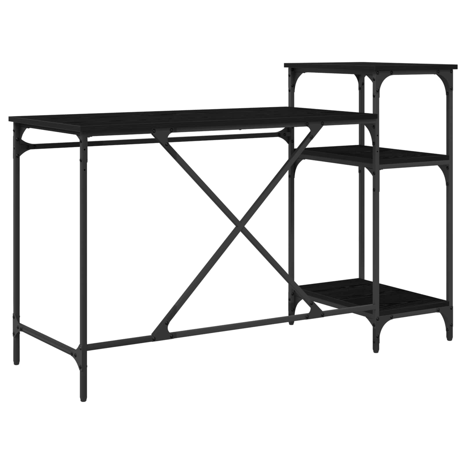 Schreibtisch Schwarz Eichen-Optik 135 x 50 x 90 cm
