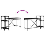 Schreibtisch Schwarz Eichen-Optik 135 x 50 x 90 cm