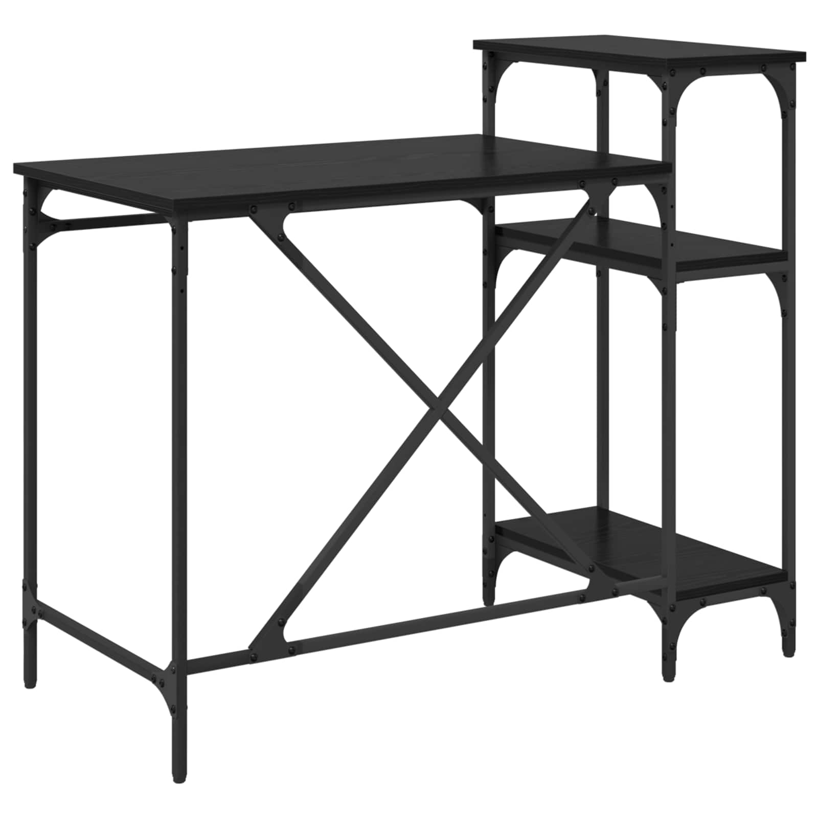 Schreibtisch Schwarz Eichen-Optik 105 x 50 x 90 cm