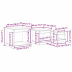 Couchtisch 3 pcs Schwarz Eichen-Optik Holzwerkstoff