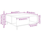Couchtisch Altholz 80 x 80 x 36,5 cm Holzwerkstoff