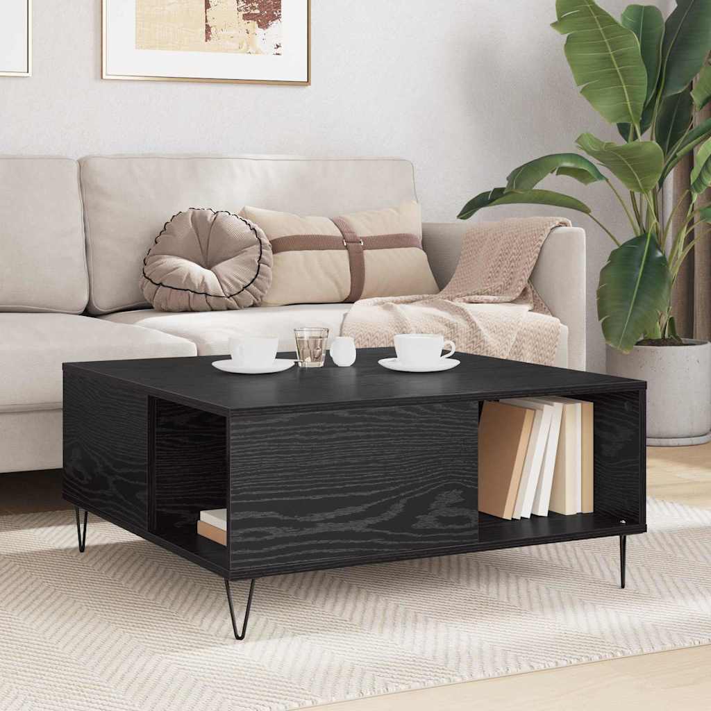Couchtisch Schwarz Eichen-Optik 80 x 80 x 36,5 cm Holzwerkstoff