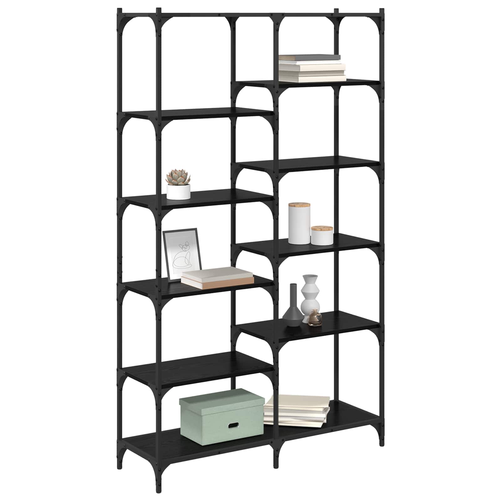 Regal Schwarz Eichen-Optik 100 x 32 x 170 cm Holzwerkstoff