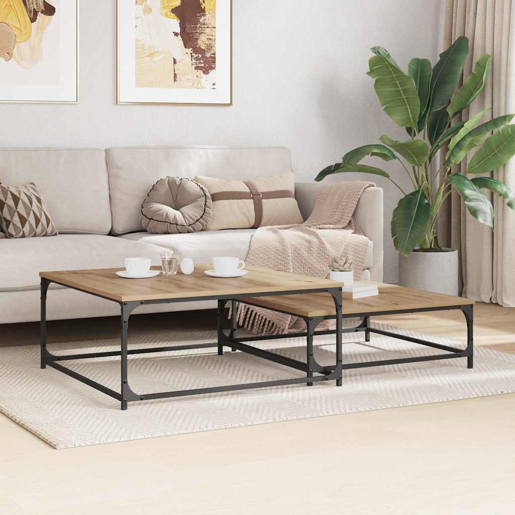 Couchtisch 2 pcs Artisan-Eiche Holzwerkstoff