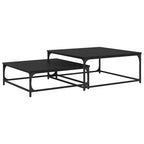 Couchtisch 2 pcs Schwarz Eichen-Optik Holzwerkstoff